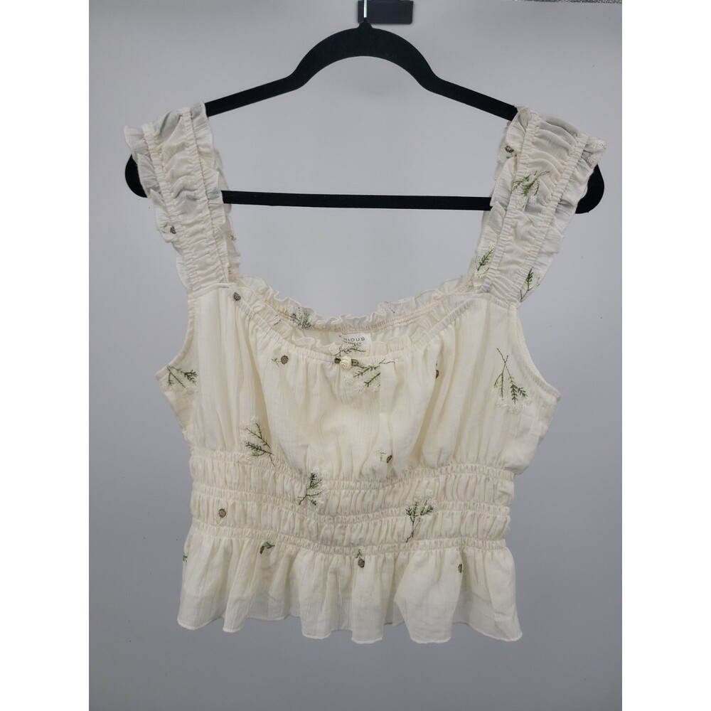 Kirious Milkmaid Top Sz L Cottagecore Feminine Romantic Boho Beachy Bohemian